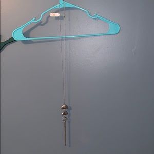 Long silver necklace